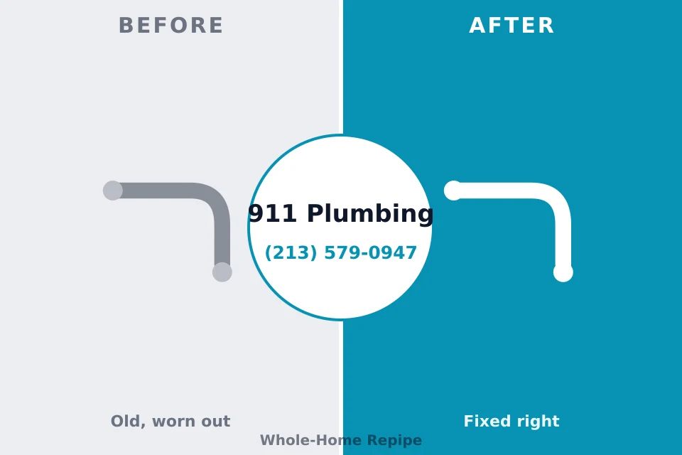 Before and after: plumbing company Gibbstown, NJ
